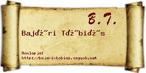 Bajári Tóbiás névjegykártya